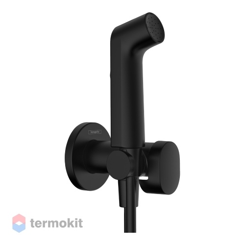 Встраиваемый смеситель с гигиеническим душем Hansgrohe Bidette черный матовый 29232670+29235180