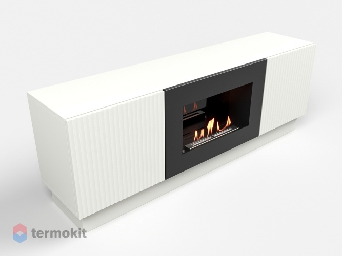 Тумба с биокамином Firelight BFP/P-1400L белая