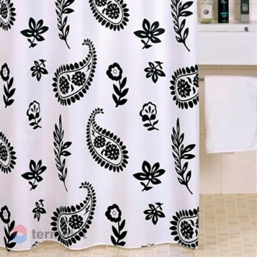Шторка для ванной IDDIS Black Flower 200х200 с рисунком 350P20Ri11
