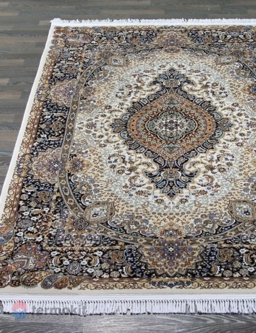 Ковёр Merinos Shahreza 200x500 прямоугольный кремовый/тёмно-синий d414