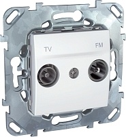 Телевизионная розетка TV-FM оконечная Schneider Electric UNICA белая MGU5.452.18ZD