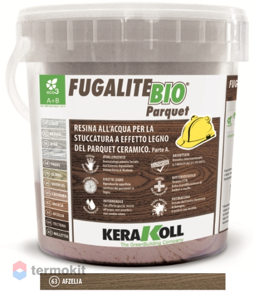 Затирка Kerakoll Fugalite Bio Parquet эпоксидная 63 Afzelia 3кг