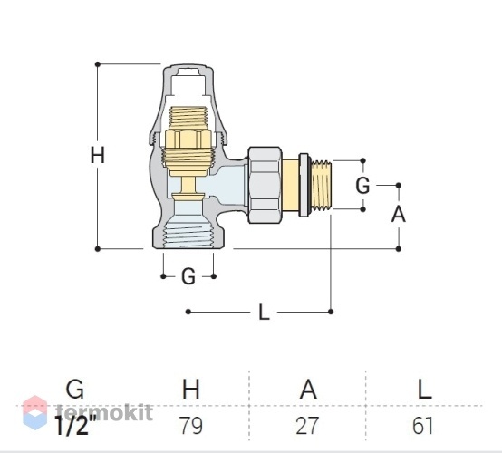 SR Rubinetterie Клапан угловой Old Style 1/2", цвет: бронза, 0341-1500Z000