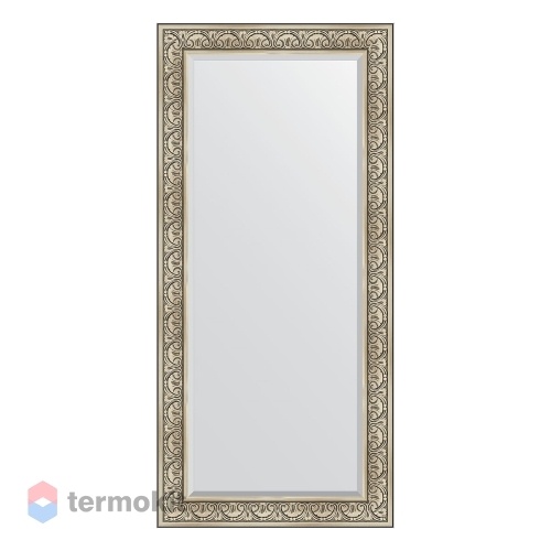 Зеркало с фацетом в багетной раме EVOFORM EXCLUSIVE 80 барокко серебро BY 3606