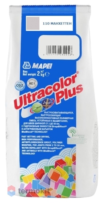 Затирка Mapei Ultracolor Plus №110 (Манхэттен) 2 кг
