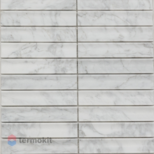 Мозаика Pixmosaic PIX341 Bianco Carrara, Concave (30х151) 30,5х31,8