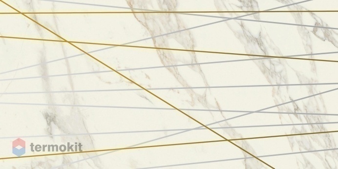 Керамическая плитка Италон Charme Deluxe Arabescato Golden Line/Арабескато Голден Лайн декор 40x80