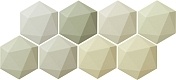 Керамическая плитка Tubadzin Origami W-green hex настенная 11x12,5