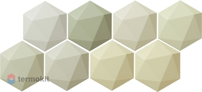 Керамическая плитка Tubadzin Origami W-green hex настенная 11x12,5