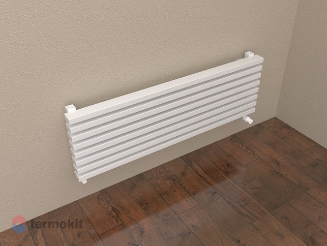 Стальной трубчатый радиатор КЗТО QUADRUM 60 H 300 белый муар / 32 секции с нижним правым подключением