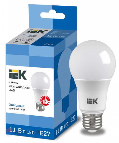 Лампа светодиодная IEK ECO A60 шар 11Вт 230В 6500К E27