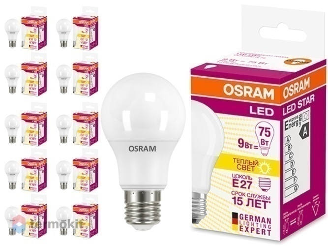 Лампа Osram LED A75 E27 9,5W 827,10 шт.