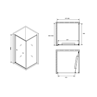 Душевой уголок ABBER Schwarzer Diamant 1950x1000x1000 хром AG0A100