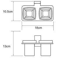 Стакан двойной WasserKRAFT Abens черный матовый K-3228D