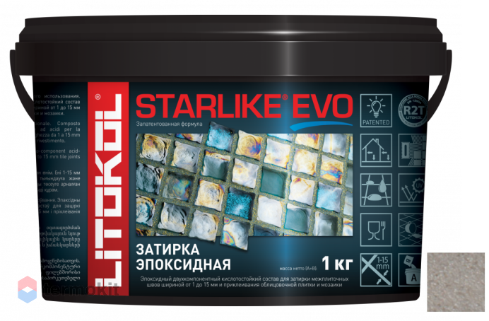 Затирка Litokol эпоксидная Starlike Evo S.215 Tortora 1кг