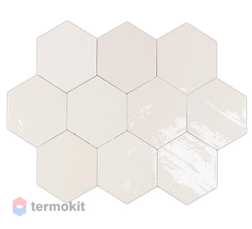 Керамическая плитка Wow Zellige Hexa White настенная 10,8x12,4