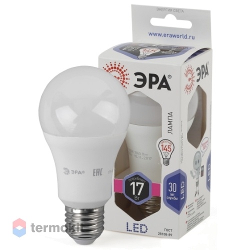 Лампа светодиодная ЭРА LED A60-17W-860-E27 диод, груша, 17Вт, хол, E27