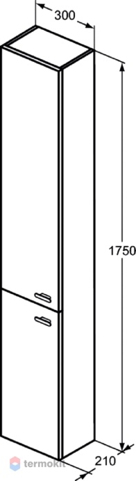 Шкаф-колонна Ideal Standard CONNECT SPACE 30 подвесной серый E0379KR