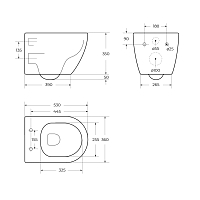 Унитаз подвесной Cezares Stream с сиденьем CZR-2426-TH-TOR/SC