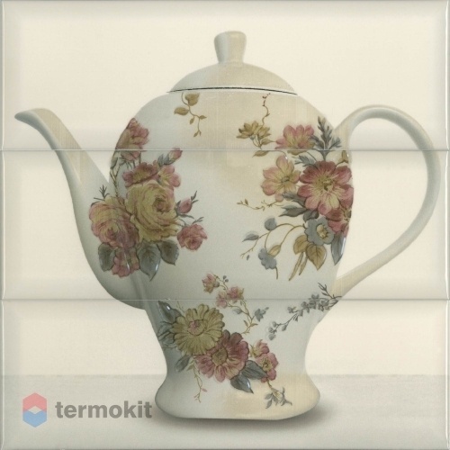 Керамическая плитка Absolut Keramika Composicion Tea 03 Cream панно (из 3-х пл.) 30x30