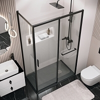 Душевой уголок Grossman Style 1950x1100x1000 черный матовый 120.K33.05.1110.21.00