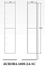 Шкаф-колонна Belbagno AURORA подвесной AURORA-1600-2A-SC-BL-P-L левый Bianco Lucido