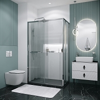 Душевой уголок Grossman Style 1950x1300x1000 (стекло шиншилла) левый хром 120.K33.05.1310.10.02