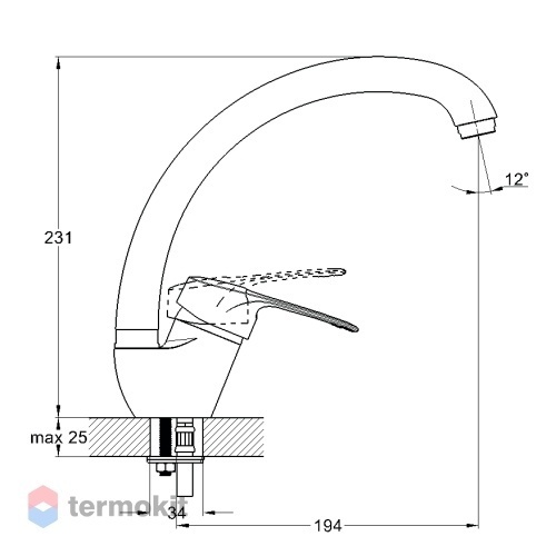 Смеситель для кухни Solone LOP4-A043