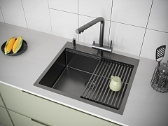 Мойка для кухни Paulmark BRIM-PRO вороненая сталь PM705951-GM