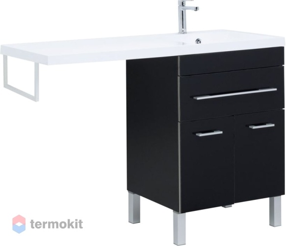 Тумба с раковиной Aquanet Верона 120 R напольная черный 00239950