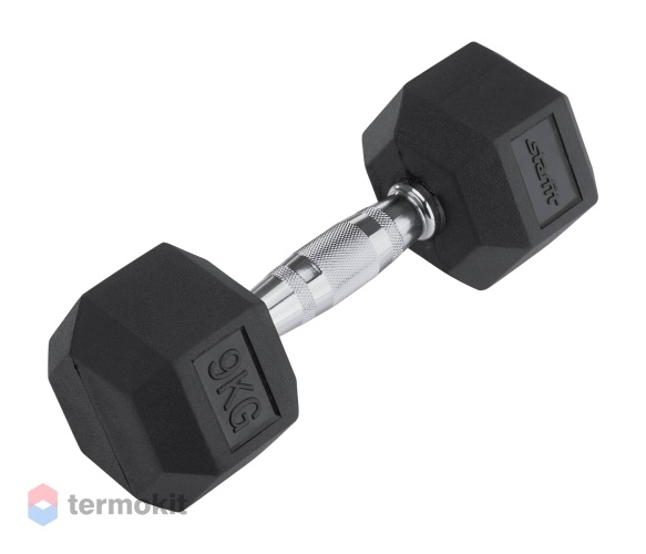 Гантель обрезиненная Starfit DB-301 9 кг черная 1 шт