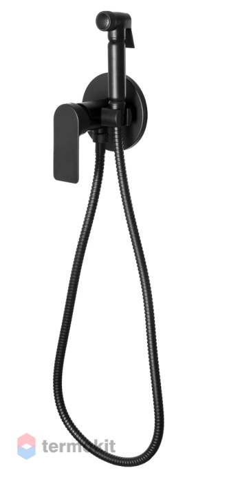 Встраиваемый смеситель Remer Infinity с гигиеническим душем черный матовый I65NO
