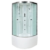 Душевая кабина Deto EM 80x80 Хром (узорчатое стекло) ЕМ4580 с гм. и эл.