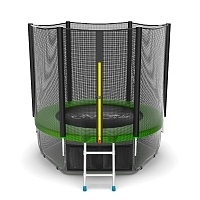 Батут с внешней сеткой и лестницей Evo Jump External 6ft (Green) + нижняя сеть