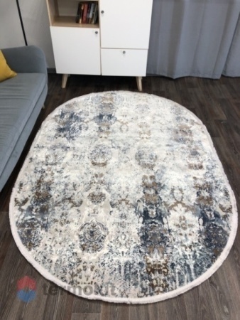 Ковёр Milat Doku 80x150 овальный кремовый/синий 9354H