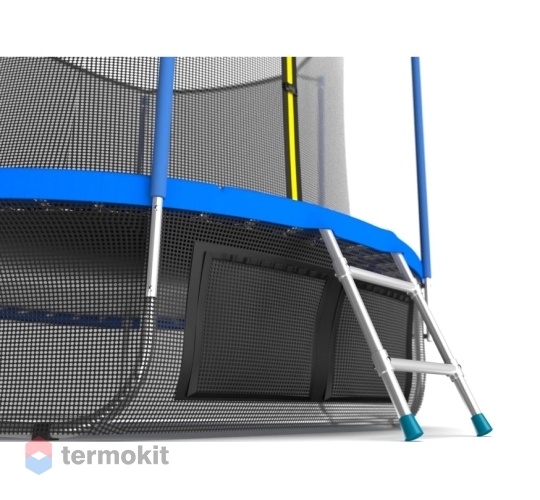 Батут с внутренней сеткой и лестницей Evo Jump Internal 12ft (Sky) + нижняя сеть