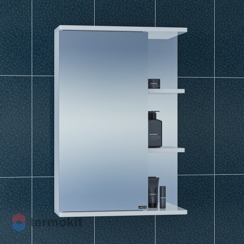 Зеркальный шкаф СанТа Ника 50 подвесной левый белый глянец 101084