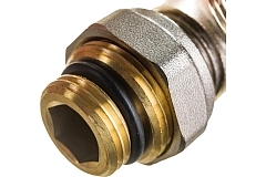 Kromwell Запорно-присоединительный узел для нижнего подключения радиаторов угловой 1/2", 3/4"