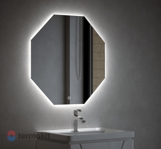 Зеркало Corozo Каре 70 V с подсветкой, сенсорный выключатель белый SD-00000962