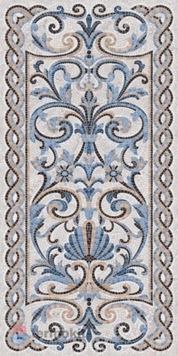 Керамогранит Kerama Marazzi Ковры SG590902R Мозаика синий декорированный лаппатированный Ковер 119,5х238,5