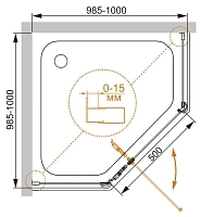 Душевой уголок Cezares Eco 1950x1000x1000 хром ECO-O-P-1-100-C-Cr