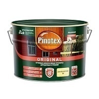 Pinotex Original, кроющая противогрибковая пропитка для защиты древесины с воском,база BW,9 л