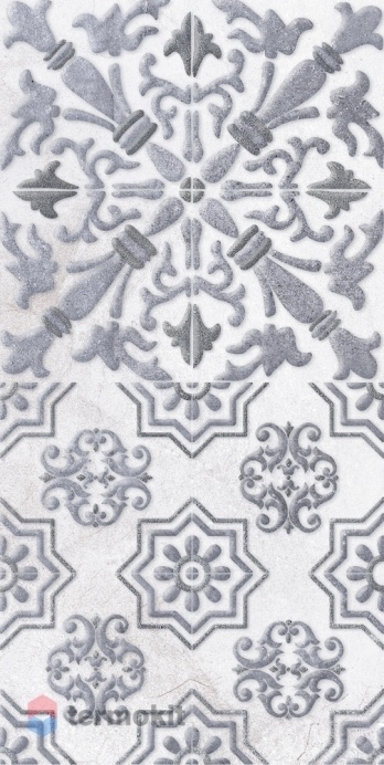 Керамическая плитка LB-Ceramics Кампанилья 1641-0091 Декор 1 серый 20х40