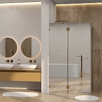 Душевой уголок Wasserkraft Ems 76H 2000x1200x900 (зеркальное стекло) левый золото 76H07L-MR