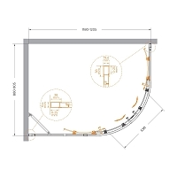 Душевой уголок Cezares Molveno 1950x1200x900 оружейная сталь MOLVENO-RH-2-120/90-C-GM-IV