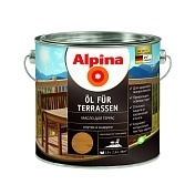 Alpina Oel fuer Terrassen, Масло для террас и садовой мебели, прозрачное, светлый, средний, темный тон