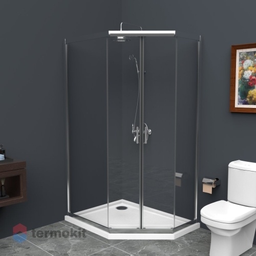 Душевой уголок BelBagno UNO-195 1950х1000х800 Хром UNO-195-PH-2-100/80-C-Cr