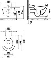 Чаша унитаза подвесного CREAVIT Free CAPPUCINO FE320-11CM00E-0000