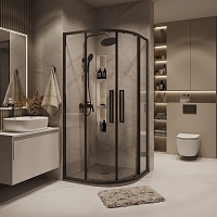 Душевой уголок Grossman Cosmo 1950x1000x1000 черный матовый 301.K33.02.1010.21.00