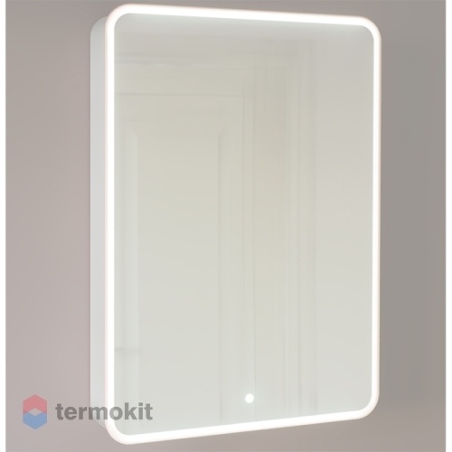 Зеркальный шкаф Jorno Pastel 60 подвесная с подсветкой французский серый Pas.03.60/GR